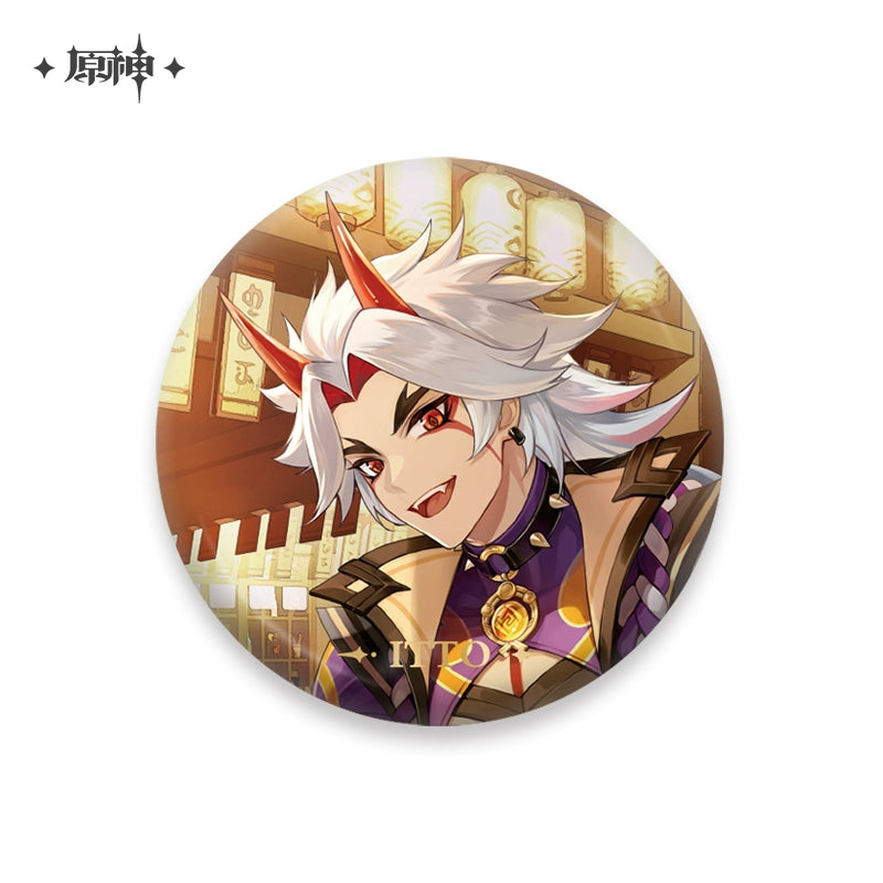 [Official Genshin Impact] Character Badge –  2.28inches(58mm) – Furina & Kaedehara Kazuha – Genshin Themed Series