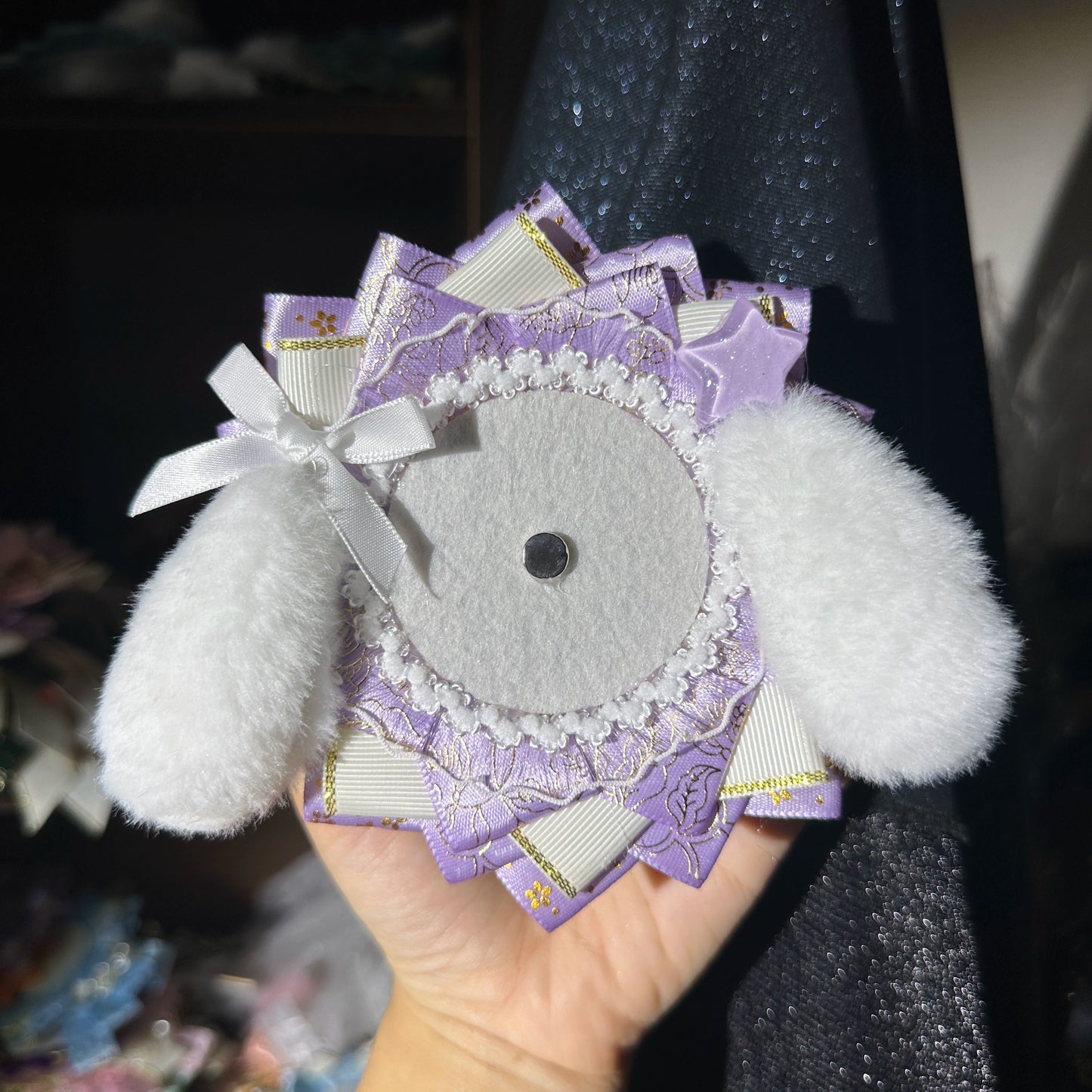 Handmade Cute Dog Badge Holder – Ita Bag Decoration Base for 2.28-2.95 inch (58mm-75mm) Badges