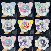 Handmade Cat Ears Badge Holder – Ita Bag Decoration Base for 2.28-2.95 inch (58mm-75mm) Badges