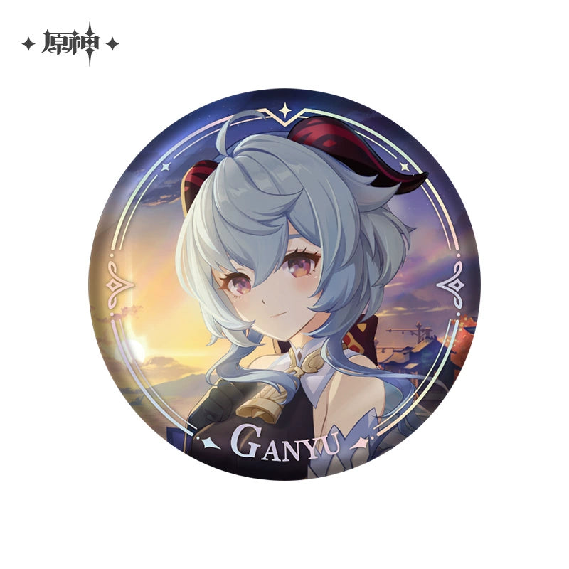 Lisenced Genshin Impact Character PV Series Tinplate Badge – 2.28inches(58mm) – Furina & Wanderer