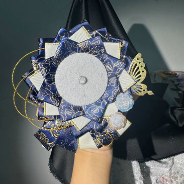 Handmade Lotus Flower Lace Badge Holder – Ita Bag Decoration Base for 2.28-2.95 inch (58mm-75mm) Badges