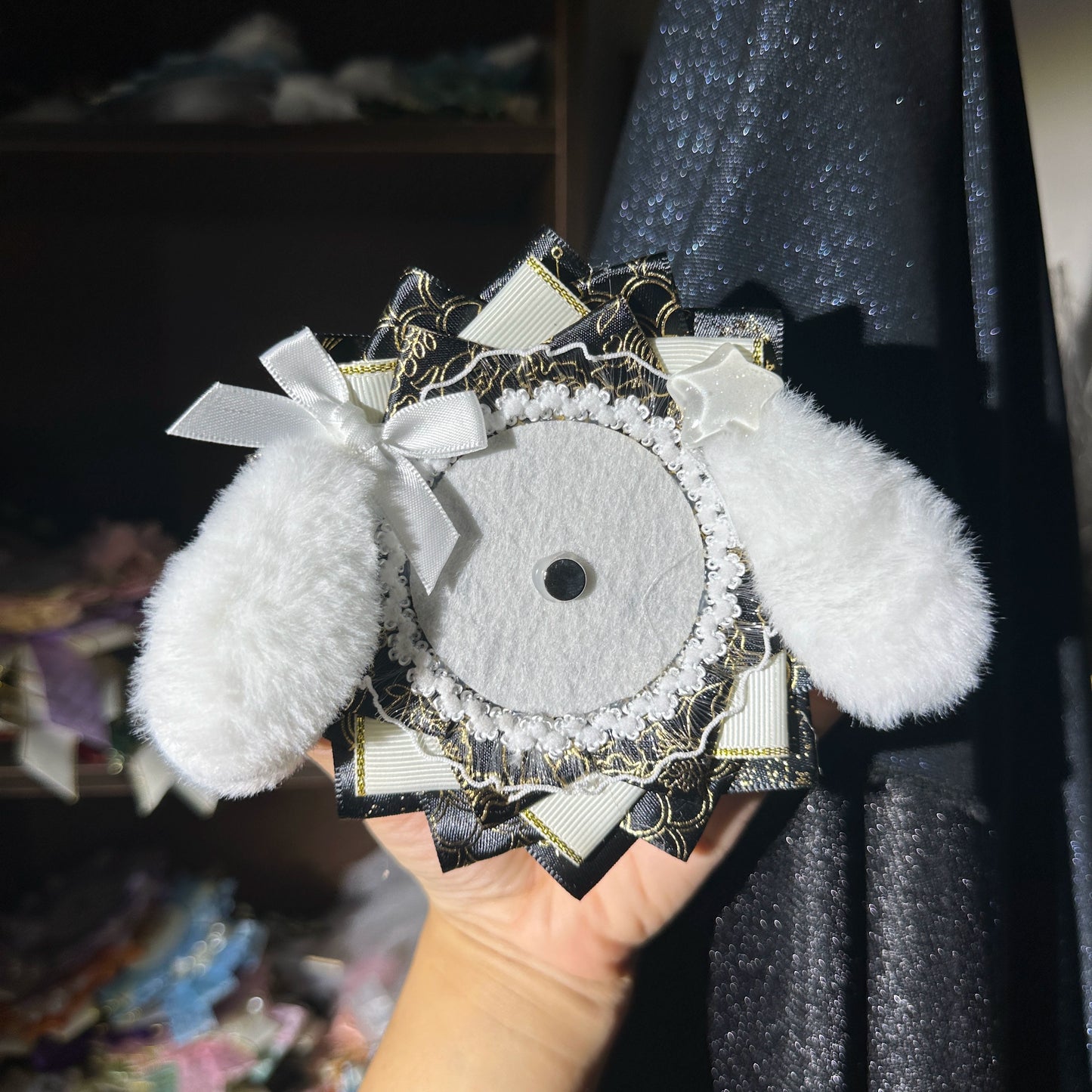 Handmade Cute Dog Badge Holder – Ita Bag Decoration Base for 2.28-2.95 inch (58mm-75mm) Badges