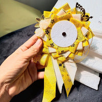 Handmade Badge Holder – Ita Bag Decoration Base with Gold Edge for 2.28-2.95 inch (58mm-75mm) Badges