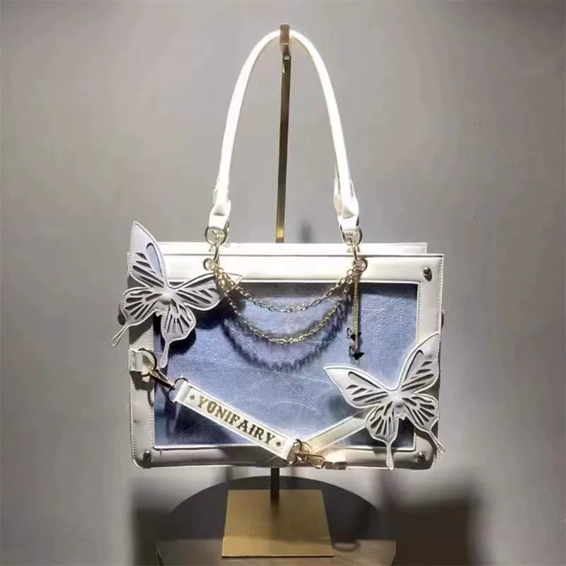 Lolita Gothic Spider Web Dark Series Pain Bag Labyrinth Butterfly Girl Casual Shoulder Crossbody Tote Bag