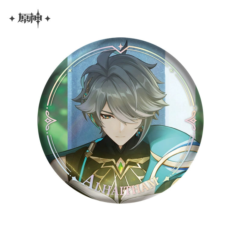 Lisenced Genshin Impact Character PV Series Tinplate Badge – 2.28inches(58mm) – Furina & Wanderer