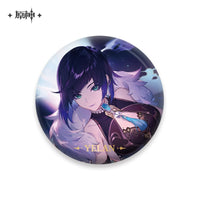 [Official Genshin Impact] Character Badge –  2.28inches(58mm) – Furina & Kaedehara Kazuha – Genshin Themed Series