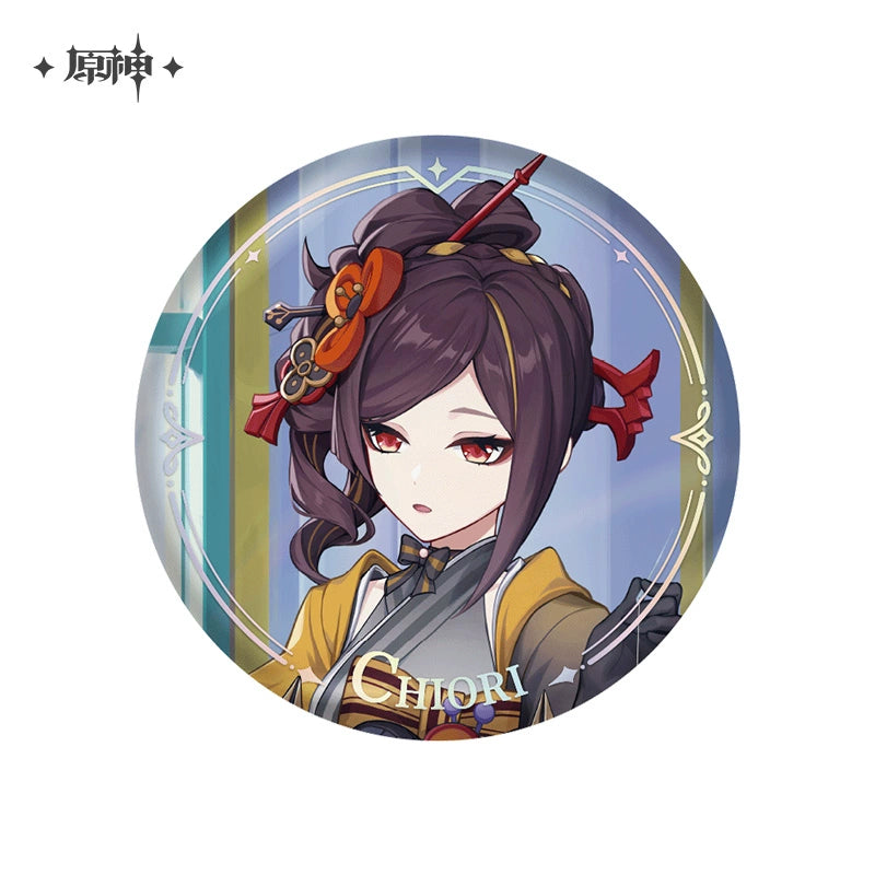 Lisenced Genshin Impact Character PV Series Tinplate Badge – 2.28inches(58mm) – Furina & Wanderer