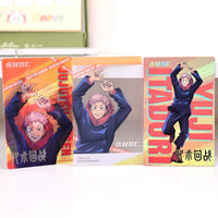 Official Licensed Jujutsu Kaisen Holographic Lenticular Card Set - 3 Collectible Cards (Gojo Satoru, Fushiguro Megumi, Kugisaki Nobara, Itadori Yuji)