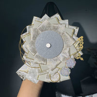 Handmade Lotus Flower Lace Badge Holder – Ita Bag Decoration Base for 2.28-2.95 inch (58mm-75mm) Badges