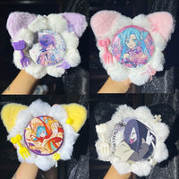 Handmade Cat Ears Badge Holder – Ita Bag Decoration Base for 2.28-2.95 inch (58mm-75mm) Badges