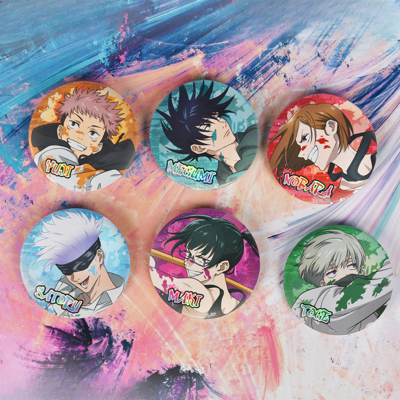 Licensed BOOMCOMIC Jujutsu Kaisen Embossed Graffiti Badges-22.8inch（58mm）