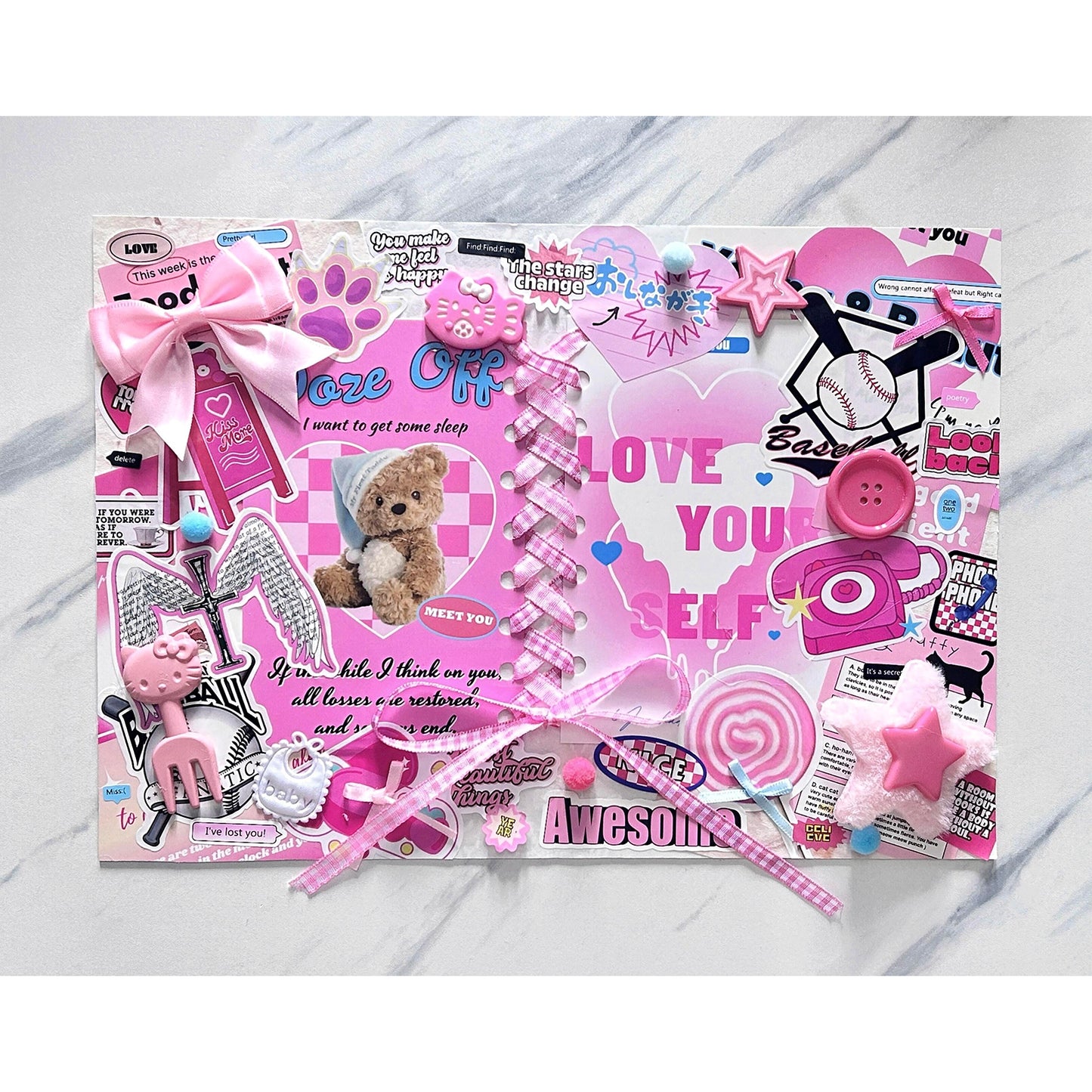 (Custom size) Summer Ribbon Itabag Display Insert — Original Handmade Ita Board