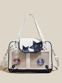 Large Capacity Cream Itabg Casual Student Commuter Shoulder Crossbody Bag