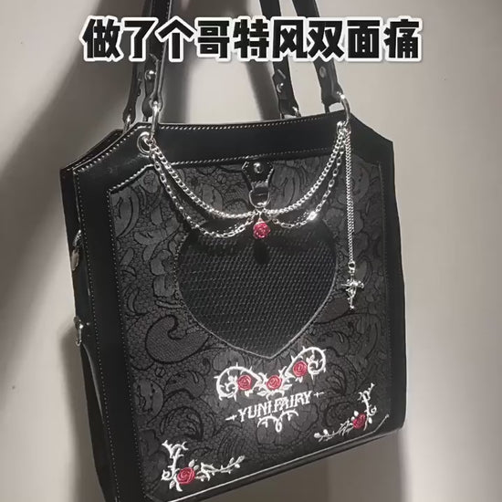Yuni Fairy Rose Thorn Double-Sided Gothic Ita Bag