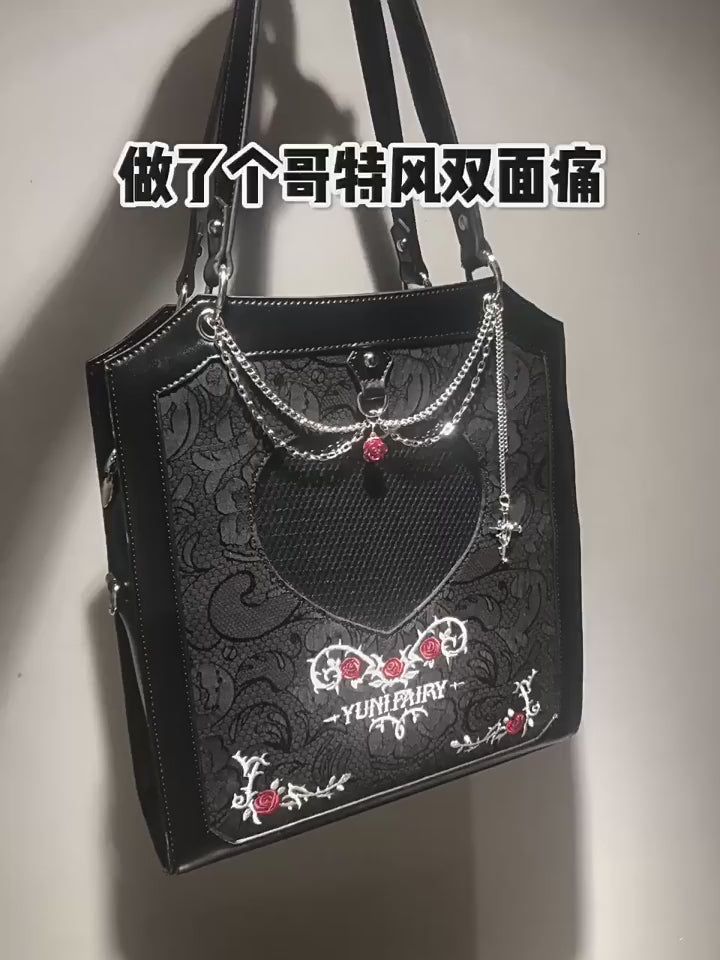 Yuni Fairy Rose Thorn Double-Sided Gothic Ita Bag